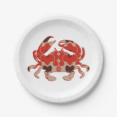 ヴィンテージカニイラストレーションカニ食べ物を与えボイルパーティー ペーパープレート (正面)