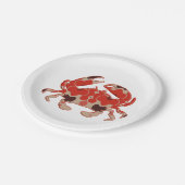 ヴィンテージカニイラストレーションカニ食べ物を与えボイルパーティー ペーパープレート (アングル)