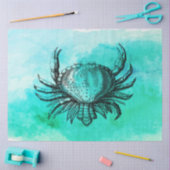 ヴィンテージカニイラストレーション(海動物)水 薄葉紙 (クラフト)