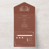 ヴィンテージカニテラコッタRSVPファーム結婚ズ オールインワン招待状 (内側)