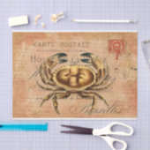 ヴィンテージカニフランスのハガキ分離組織パップ 薄葉紙 (クラフト)