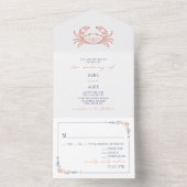 ヴィンテージカニレッド&ブルーRSVPファーム結婚ズ オールインワン招待状 (内側)