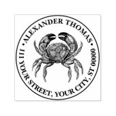 ヴィンテージカニ#1スケッチ名差出人住所 セルフインキングスタンプ (デザイン)