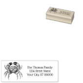 ヴィンテージカニ#1スケッチ名差出人住所 ラバースタンプ (押印)