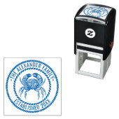 ヴィンテージカニ#1ファミリー名日付設定ロープフレーム セルフインキングスタンプ (インサイチュ)