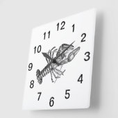 ヴィンテージカニ#1 描画 スクエア壁時計 (傾斜)