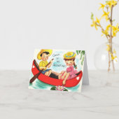 ヴィンテージカヌバレンタイン カード (黄色い花)