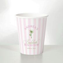 ヴィンテージカバナピンクストライプヤシの木バチェラーette