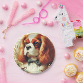 ヴィンテージカバリヤキングチャールズスパニエル犬絵画ズ ペーパープレート (パーティー)