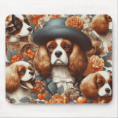 ヴィンテージカバリヤキングチャールズスパニエル犬絵画ズ マウスパッド (正面)