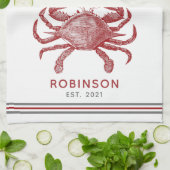 ヴィンテージカパーソナライズされたニ名テンプレート キッチンタオル (折り畳み)