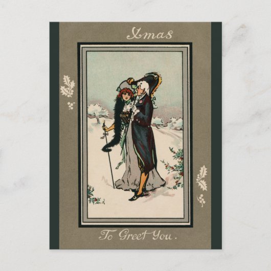 ヴィンテージカビクトリアンップルクリスマス ポストカード (正面)