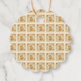 ヴィンテージカピバラフローラメッセージカード フェイバータグ