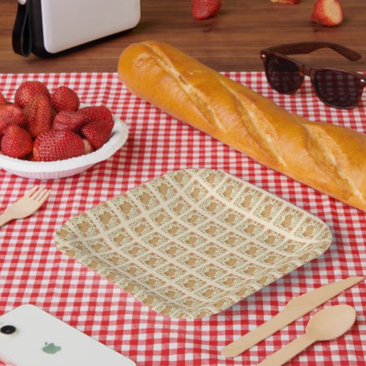 ヴィンテージカピバラフローラ紙プレート ペーパープレート (ピクニック)