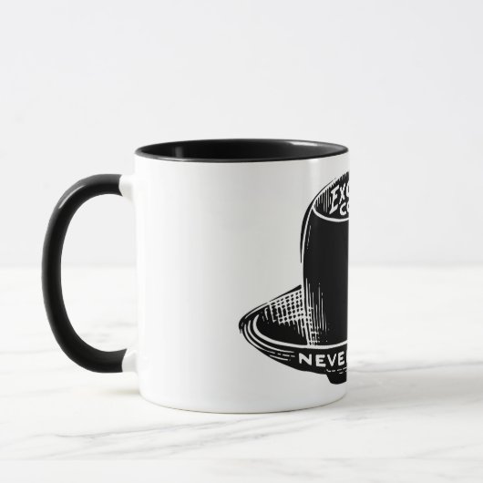 ヴィンテージカフェのコーヒーのサイン黒と白 マグカップ (左)