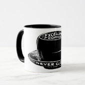 ヴィンテージカフェのコーヒーのサイン黒と白 マグカップ (正面左)