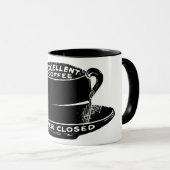 ヴィンテージカフェのコーヒーのサイン黒と白 マグカップ (正面右)