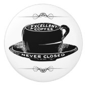 ヴィンテージカフェのコーヒーサインセラミックノブ セラミックノブ (正面)