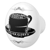 ヴィンテージカフェのコーヒーサインセラミックノブ セラミックノブ (右)