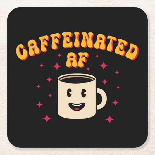 ヴィンテージカフェインAF スクエアペーパーコースター (正面)