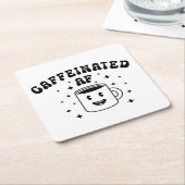 ヴィンテージカフェインAF スクエアペーパーコースター (アングル)