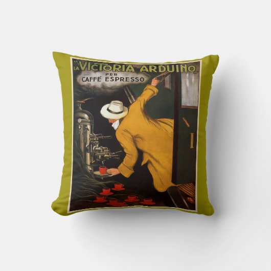 ヴィンテージカフェエスプレッソ及び枕 クッション (正面)