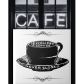 ヴィンテージカフェコーヒーカップのサイン黒と白 タイル