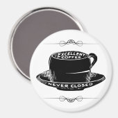 ヴィンテージカフェコーヒー標識磁石 マグネット (正面/裏面)