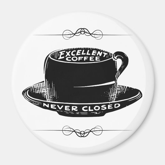 ヴィンテージカフェコーヒー標識磁石 マグネット (正面)