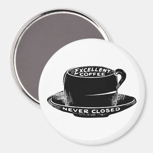 ヴィンテージカフェコーヒー標識磁石 マグネット (正面/裏面)