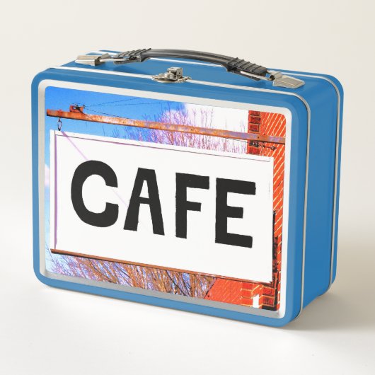 ヴィンテージカフェ標識 メタルランチボックス (正面)