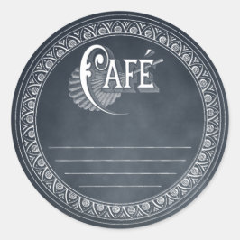 ヴィンテージカフェBlackboardライニングレシピシール ラウンドシール