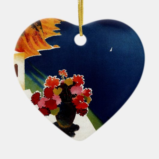 ヴィンテージカプリイタリアトラベル セラミックオーナメント (正面)