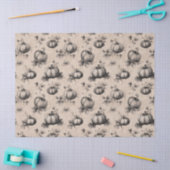 ヴィンテージカボチャおよびつる植物版木、銅版、版画パターン 薄葉紙 (クラフト)