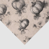 ヴィンテージカボチャおよびつる植物版木、銅版、版画パターン 薄葉紙 (詳細)