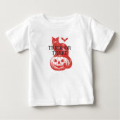 ヴィンテージカボチャこうもりと猫ハローウィンパーティ ベビーTシャツ (正面)