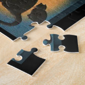 ヴィンテージカボチャに隠れるハロウィーンの子ども ジグソーパズル (側面)