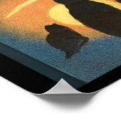 ヴィンテージカボチャに隠れるハロウィーンの子ども ポスター (角)