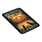 ヴィンテージカボチャに隠れるハロウィーンの子ども マグネット (右側)