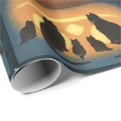 ヴィンテージカボチャに隠れるハロウィーンの子ども ラッピングペーパー (ロールコーナー)