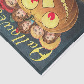 ヴィンテージカボチャに隠れるハロウィーンの子ども 薄葉紙 (詳細)
