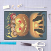 ヴィンテージカボチャに隠れるハロウィーンの子ども 薄葉紙 (クラフト)