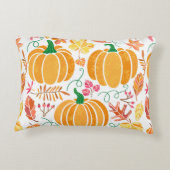 ヴィンテージカボチャイラストレーションセットを白地で分離 アクセントクッション (裏面)