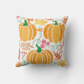 ヴィンテージカボチャイラストレーションセットを白地で分離 クッション (裏面)