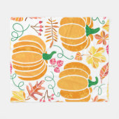 ヴィンテージカボチャイラストレーションセットを白地で分離 フリースブランケット (正面(横))