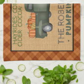 ヴィンテージカボチャパッチファーム素朴秋プレイド キッチンタオル (折り畳み)