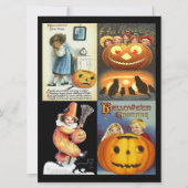 ヴィンテージカボチャ子供4枚の写真大はがき 招待状 (正面)