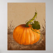 ヴィンテージカボチャ水彩画 ポスター (正面)