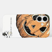 ヴィンテージカボチャ猫「Meowloween」 iPhoneケース Case-Mate iPhoneケース (裏面 (横))