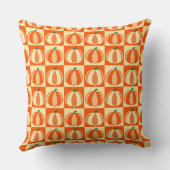 ヴィンテージカボプキンオレンジタータンチェック格子感謝祭 クッション (裏面)